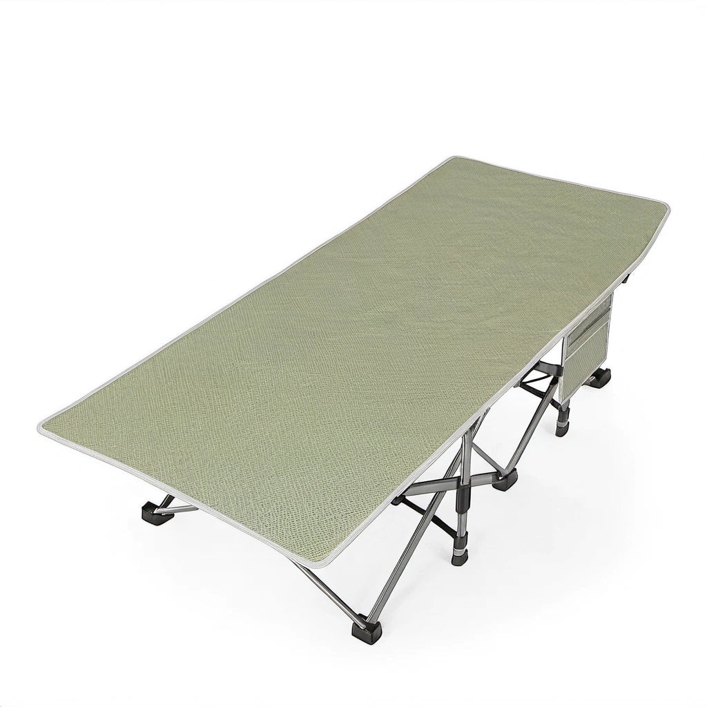 Camping Feldbett Klappbar Aluminium Polyestergewebe Khaki 190x64x37 cm