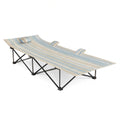 Faltbare Sonnenliege aus Polyester mit Stahlrahmen, Blau/Beige