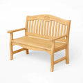 Teakholz Gartenbank Natur 2-Sitzer mit Armlehnen 120x60x90cm