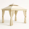 Gartenpavillon aus Stahl und Polyester Beige 3x3m