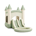 Aufblasbare Spielburg mit Rutsche und Pool - Polyester/PVC - Grün/Beige