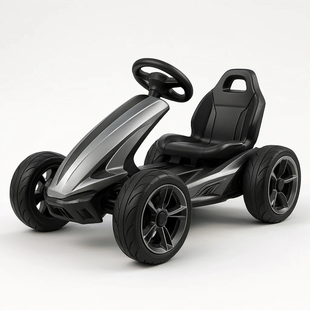Kinder Go-Kart Kunststoff Schwarz/Silber