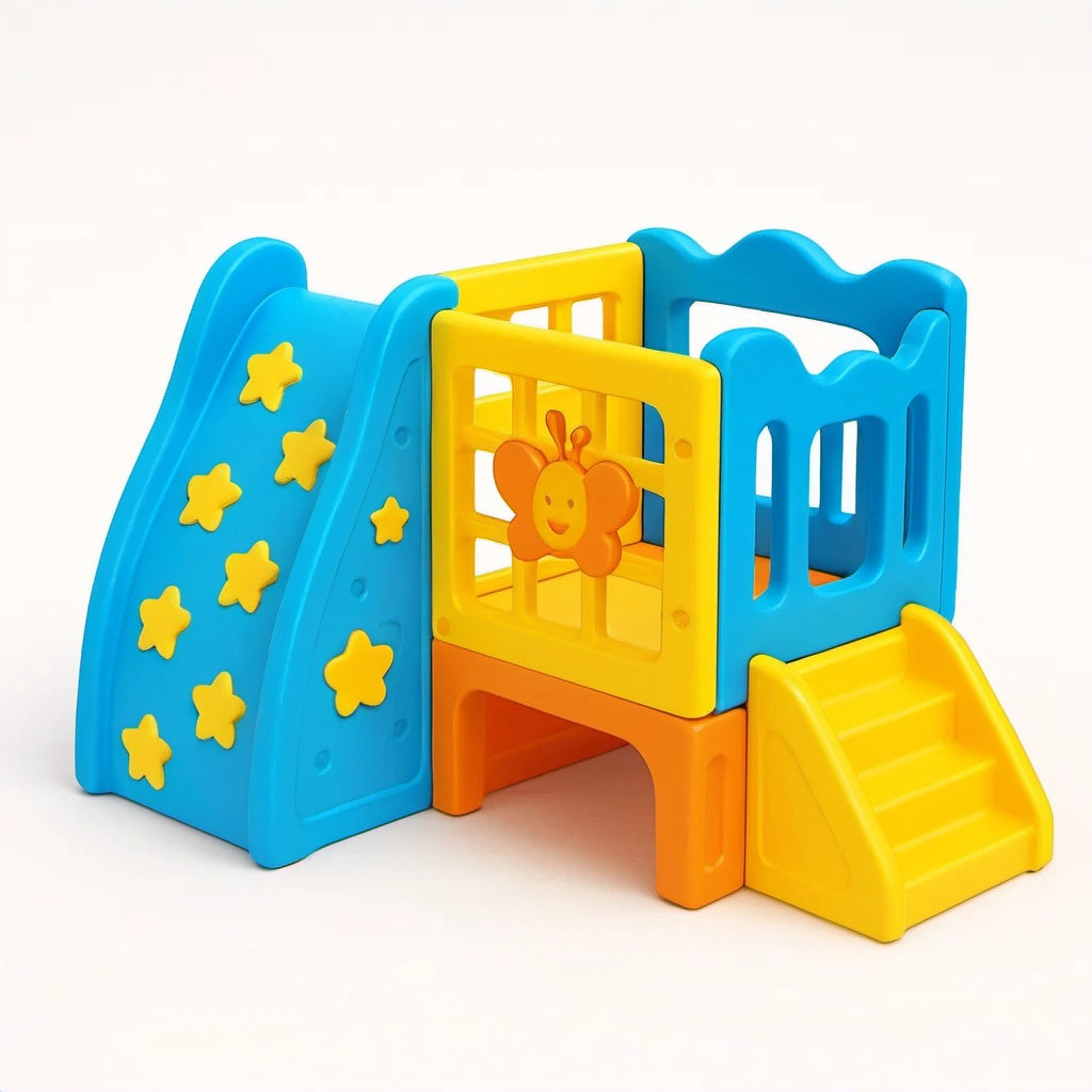 Kinderrutsche Spielset aus Kunststoff Blau/Gelb